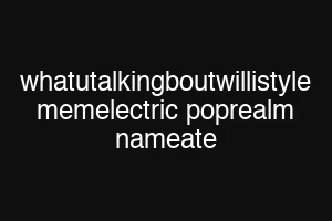 whatutalkingboutwillistyle memelectric poprealm nameate